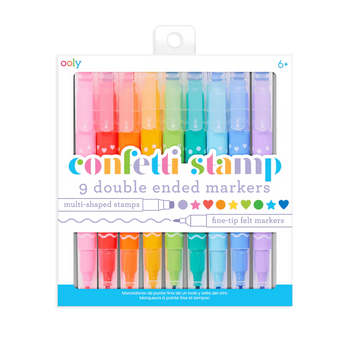 Ooly Confetti Stamp Double Ended Markers Set Of 9 | Arts&Crafts