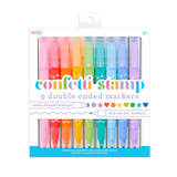 Ooly Confetti Stamp Double Ended Markers Set Of 9 | Arts&Crafts