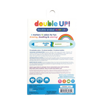 Ooly Double Up Double Ended Markers Set Of 6 | 12 Colours For Kids