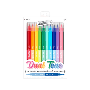 Ooly Dual Tone Double Ended Brush Marker Set Of 12/24 Colors | Arts&Crafts
