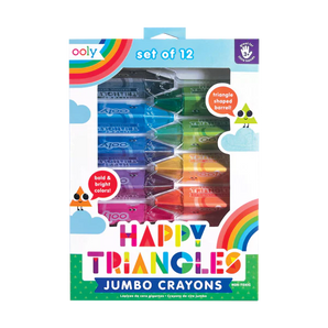 Ooly Happy Triangles Jumbo Crayons Set Of 12 | Arts&Crafts