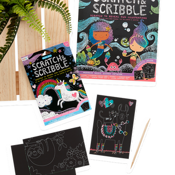 Ooly Mini Scratch & Scribble Art Kit, 7 Piece Activity Set