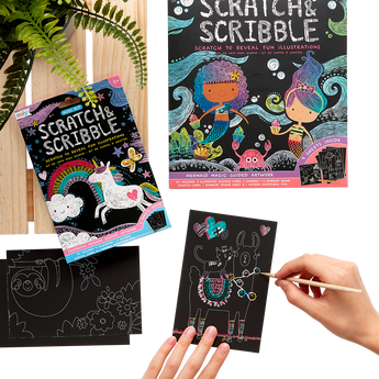 Ooly Mini Scratch & Scribble Art Kit, 7 Piece Activity Set