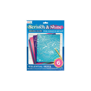 Ooly Scratch And Shine Foil Art Kit - Creative Activity Set