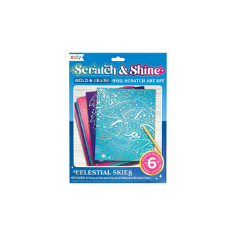 Ooly Scratch And Shine Foil Art Kit - Creative Activity Set