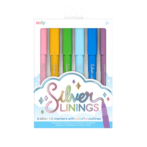 Ooly Silver Linings Outline Markers Set Of 6 | Arts&Crafts
