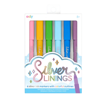 Ooly Silver Linings Outline Markers Set Of 6 | Arts&Crafts