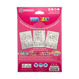 Back of Ooly Undercover Art Rainforest Fun coloring set, showing hidden pattern examples and product details.