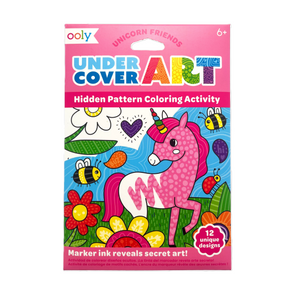 Ooly Undercover Art Unicorn Friends coloring set with a pink unicorn, bees, and flowers on the packaging.