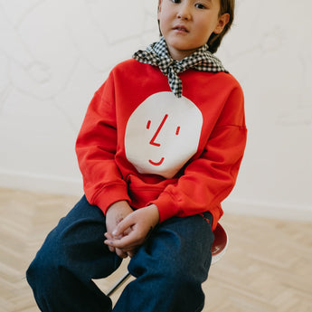 Oxox Club Potato Face Kid's Sweatshirt Red | Sweatshirt Boy