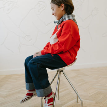 Oxox Club Potato Face Kid's Sweatshirt Red | Sweatshirt Boy