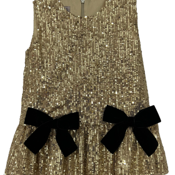 PHI Clothing Gold sequins dress with two bows