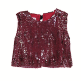 PHI Clothing Bordeaux sequins blouse