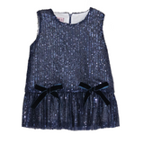 PHI Clothing Navy sequins dress with two bows