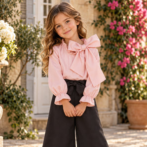 PHI Clothing - Pink viella bow blouse