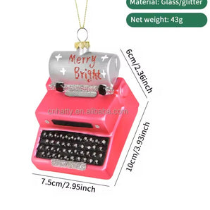 Personalized Christmas  Merry bright Holiday  Pink Printer  Ornament