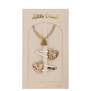 Pink Heart Clips & Bracelet Gift Set (POC_04)