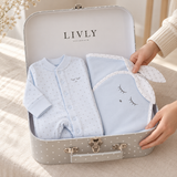 LIVLY Saturday Footie & Blanket Baby Gift Set – Blue