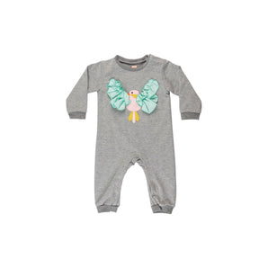 Baby Girl  Picaflor Grey One Piece Romper