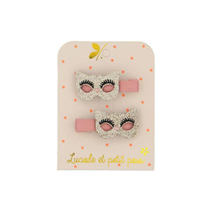 Whimsical Cat Mask Hair Clips – Add Sparkle & Style
