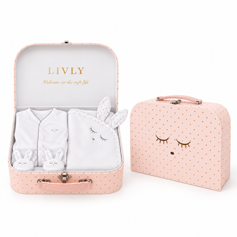 LIVLY Sleeping Cutie Footie & Blanket Gift Set – Pink Box