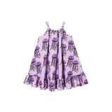 Purple dress with jellyfish pattern on a white background