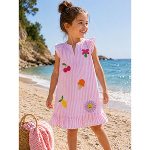 Girls Pink Raille Summer Beach coverup sundress