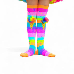 Vibrant Rainbow Tie Dye Socks with Tassels
