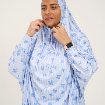 Rouqei Adult Prayer Outfit Blue Bow | Islamic Women Wear