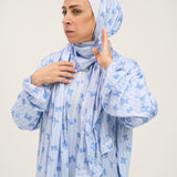 Rouqei Adult Prayer Outfit Blue Bow | Islamic Women Wear