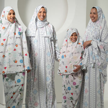 Rouqei Elegant Adult Isdal Printed Prayer Set One & Two Piece | Prayer Set
