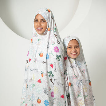 Rouqei Girls Isdal Printed Prayer Set Ages 2 13 | Prayer Set