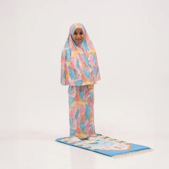 Rouqei Girls Isdal Printed Prayer Set Ages 2 13 | Prayer Set