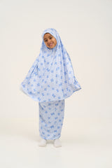 Rouqei Girls Prayer Set Blue Bow | Islamic Kids Wear