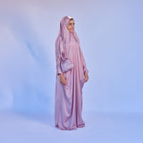 Rouqei Teen Isdal Prayer Satin Outfit One Piece Set | Prayer Set
