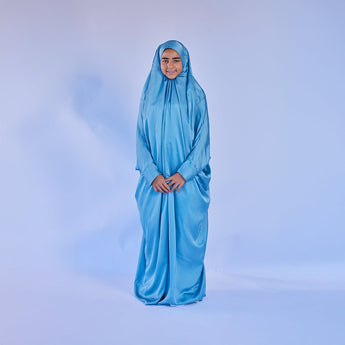 Rouqei Teen Isdal Prayer Satin Outfit One Piece Set | Prayer Set