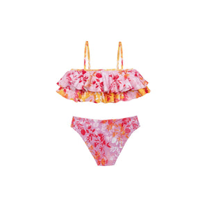 Marie Raxevsky Girls Bikini Botanical Ruffle Pink