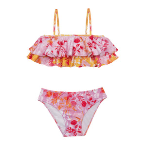 Marie Raxevsky Girls Bikini Botanical Ruffle Pink