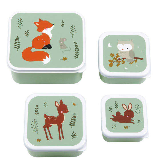Lunch and Snack Box Set Forest Friends - Sage
