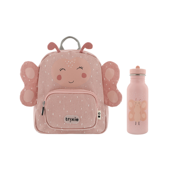 School Essential Set Backpack Regular + Ss Bottle 500ml Mrs. Butterfly