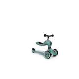 Teal Scoot & Ride Highwaykick 1 2-in-1 kickboard with seat, two front wheels, and one rear wheel.