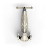 Top-down view of a beige Scoot & Ride Highwaykick 3S LED 3-wheel light-up scooter.
