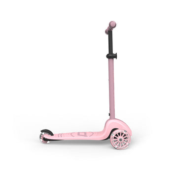 Pink Scoot & Ride Highwaykick 3S LED 3-wheel light-up scooter with clear glowing wheels.