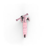 Pink Scoot & Ride Highwaykick 3S LED 3-wheel light-up scooter with adjustable handlebar, top-down view.