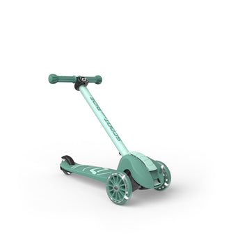 Mint green Scoot & Ride Highwaykick 3S LED 3-wheel light-up scooter with adjustable handle.