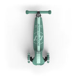 Top-down view of a mint green Scoot & Ride Highwaykick 3S LED 3-wheel light-up scooter.