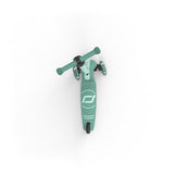Top-down view of a mint green Scoot & Ride Highwaykick 3S LED 3-wheel light-up scooter.