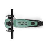 Top-down view of a mint green Scoot & Ride Highwaykick 5 LED kickboard scooter with black accents.