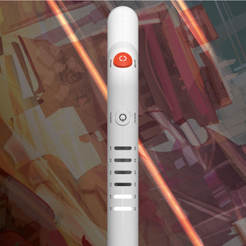 White Sharper Image Laser Tag Attack Pack blaster with red reload button and power indicator lights.
