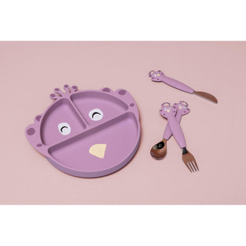 Silicone Divided Plate With Suction Mrs. Peacock